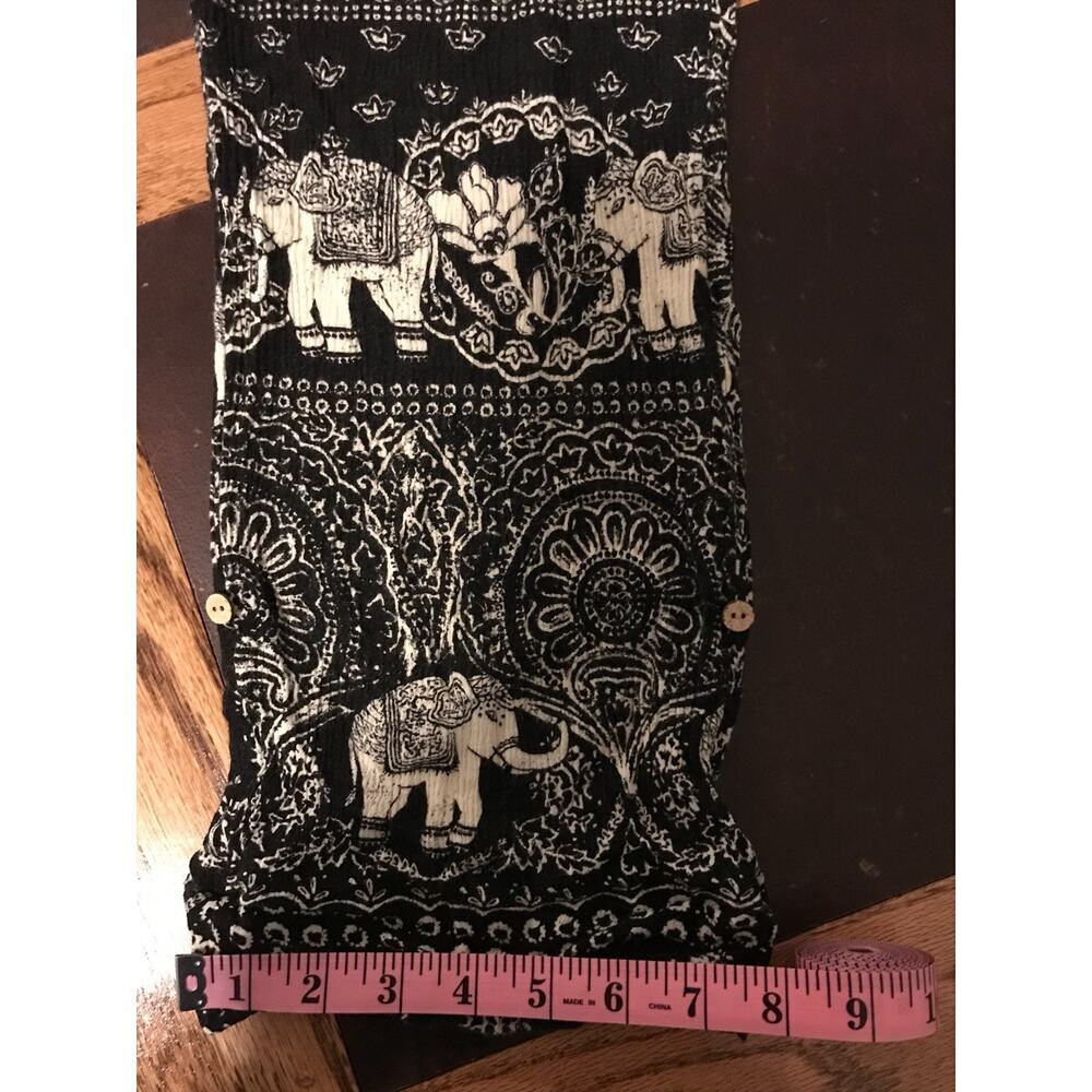 Anthro Lilka Elephant Print Jumpsuit S Jaipur Button Front Boho - Picture 8 of 12